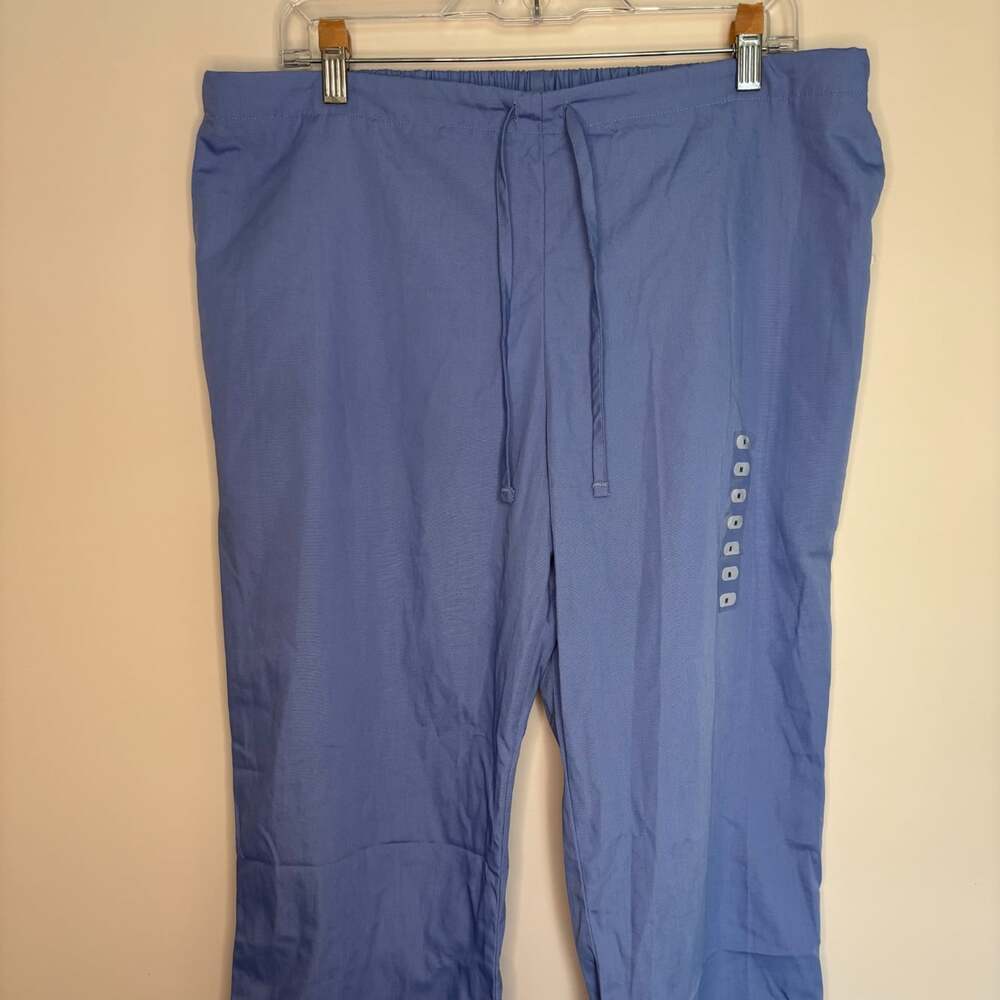 CHEROKEE NEW WORKWEAR Scrubs Unisex M Blue Drawstring Slash Pockets